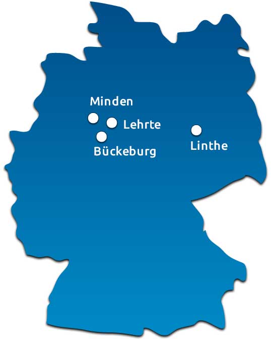 Karte der Standorte der Kölling Gruppe